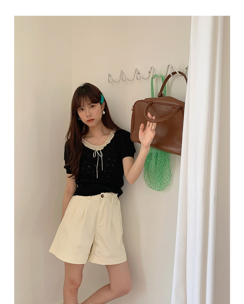 Korean-style A-line Shorts High-Waisted Casual Suit Pants - Masion Chérie