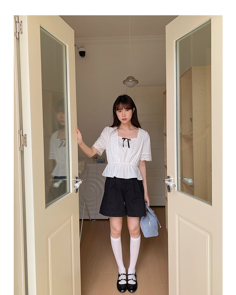 Korean-style A-line Shorts High-Waisted Casual Suit Pants - Masion Chérie