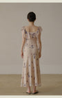 Elegant Ruffled Floral Chiffon Maxi Dress - Masion Chérie