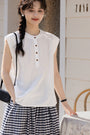 Chic Button-Down Sleeveless Blouse - Masion Chérie