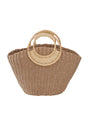 Rattan Handle Straw Tote Bag Vacation Beach Tote Bag - Masion Chérie