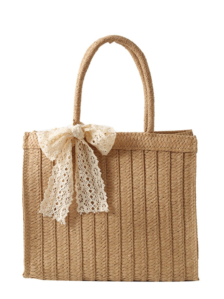 Large Capacity Straw Bag Shoulder Tote Bag - Masion Chérie