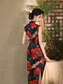 Bold Red Floral Cheongsam Dress