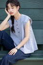 Chic Button-Down Sleeveless Blouse - Masion Chérie