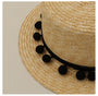 Flat Top Small-brimmed Straw Hat - Masion Chérie