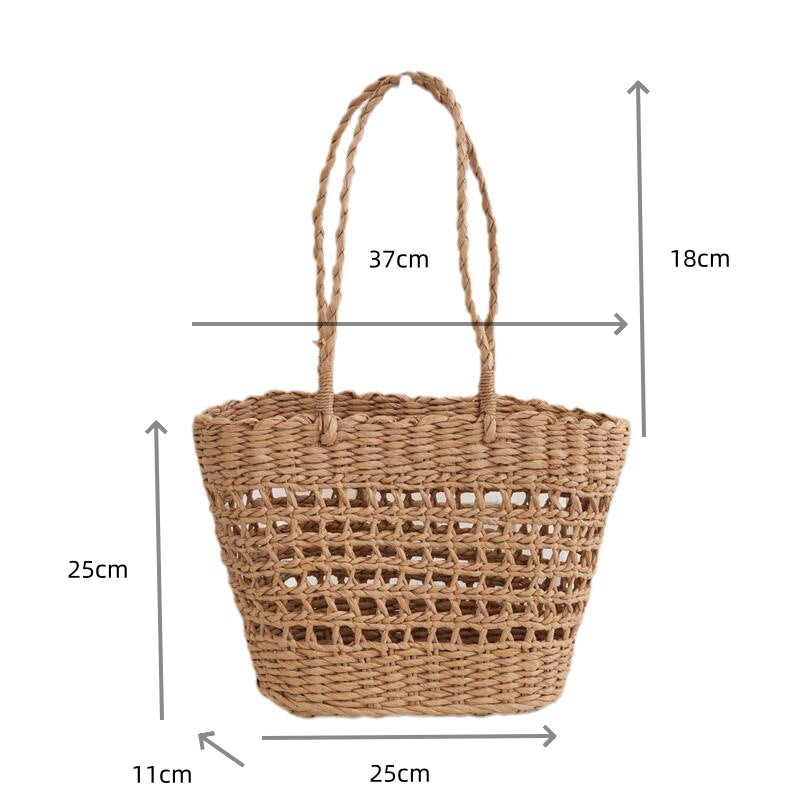 Versatile Hollow Single Shoulder Woven Tote Bag - Masion Chérie