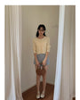 Macaron-Coloured V-neck Long Sleeve Knit Sweater - Masion Chérie