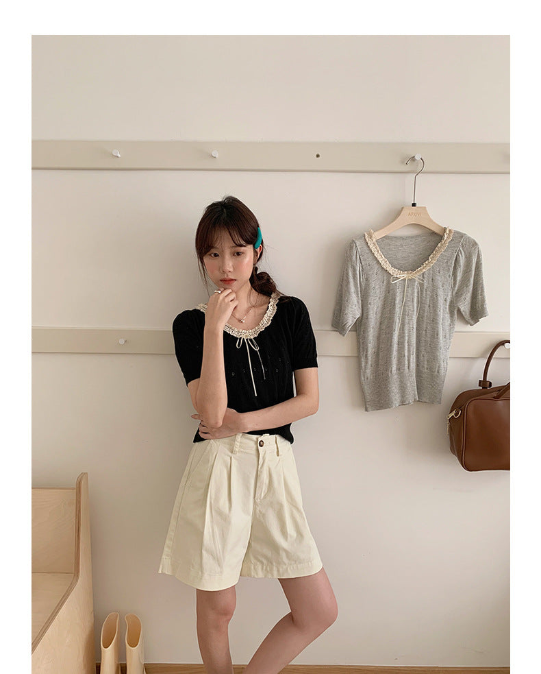 Korean-style A-line Shorts High-Waisted Casual Suit Pants - Masion Chérie