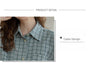 Vintage Green Plaid Button-Down Short Sleeve Blouse - Masion Chérie