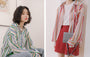 Vibrant Striped Button-Up Long Sleeve Blouse - Masion Chérie