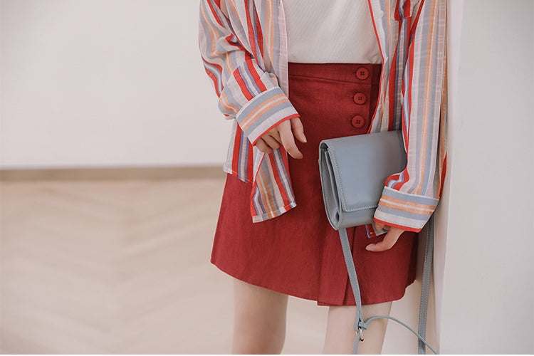 Vibrant Striped Button-Up Long Sleeve Blouse - Masion Chérie