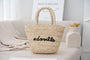 Cute Panda Beige Versatile Everyday Straw Tote Bag - Masion Chérie