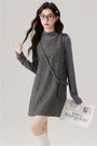 Base Layer Turtleneck and Chic Gray Vest Dress Set