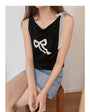 Korean-Style Knitted Tank Top Sleeveless Top - Masion Chérie