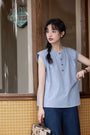 Chic Button-Down Sleeveless Blouse - Masion Chérie