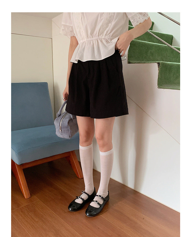 Korean-style A-line Shorts High-Waisted Casual Suit Pants - Masion Chérie