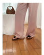 Straight-Leg Full-Length Pants in Satin - Masion Chérie