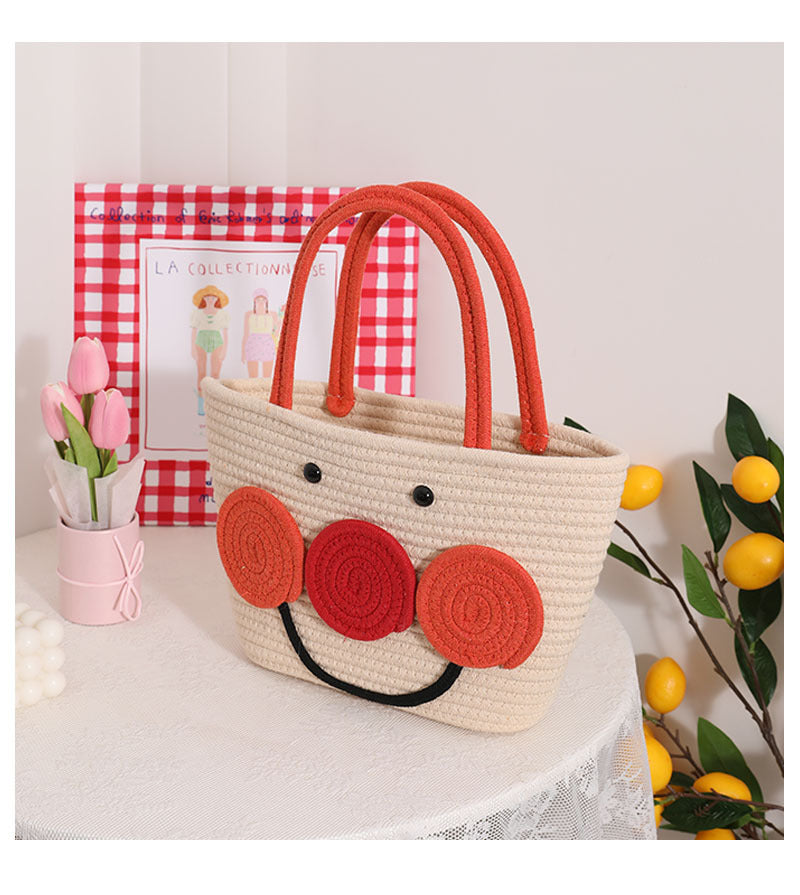 Cute Anpanman Cotton Woven Handbag - Masion Chérie