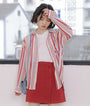 Vibrant Striped Button-Up Long Sleeve Blouse - Masion Chérie