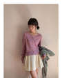 Macaron-Coloured V-neck Long Sleeve Knit Sweater - Masion Chérie