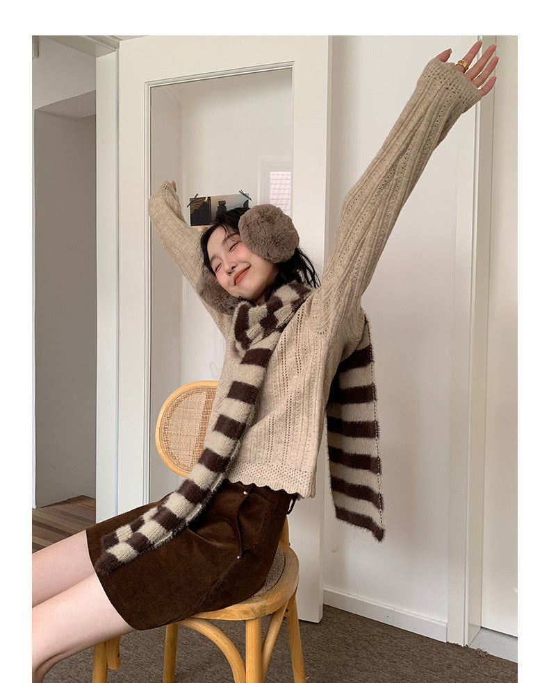 Vintage Knit Sweater Women Winter Inner Top - Masion Chérie