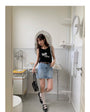 Korean-Style Knitted Tank Top Sleeveless Top - Masion Chérie