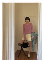 Macaron-Coloured V-neck Long Sleeve Knit Sweater - Masion Chérie