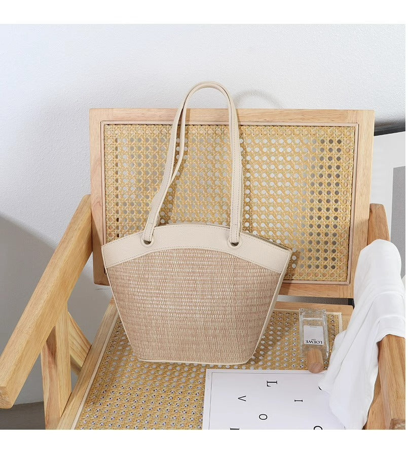 Vintage Basket-Style Single-Shoulder Woven Bag - Masion Chérie