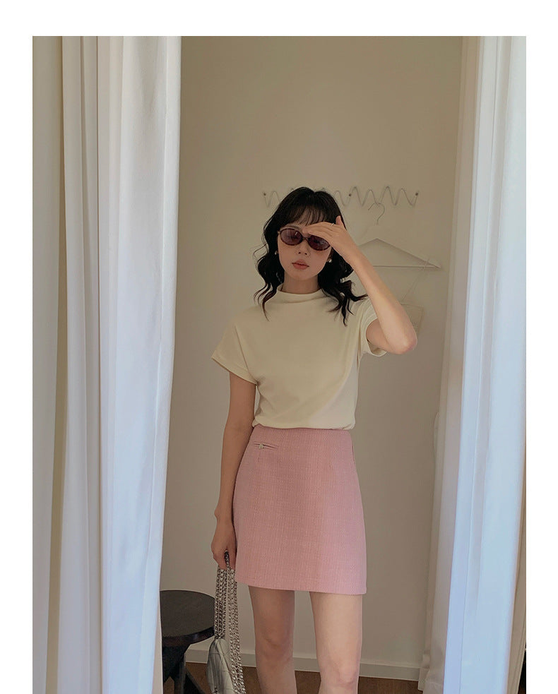 Korean-Style Hip-wrap Mini Skirt - Masion Chérie