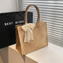 Large Capacity Straw Bag Shoulder Tote Bag - Masion Chérie