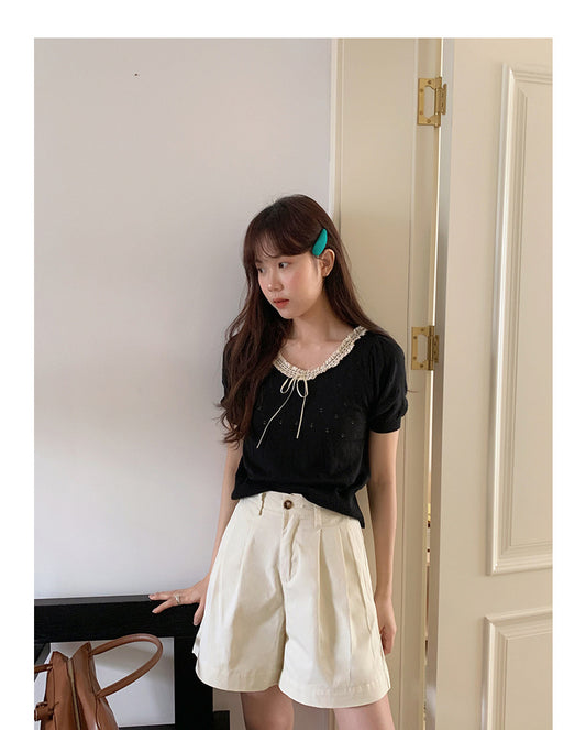 Korean-style A-line Shorts High-Waisted Casual Suit Pants - Masion Chérie