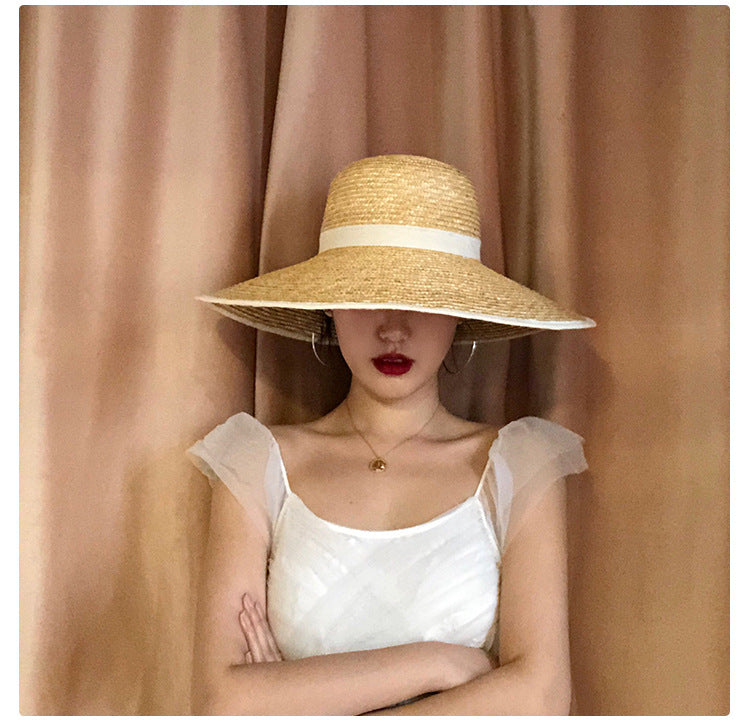 Vintage Large Brim Straw Hat - Masion Chérie