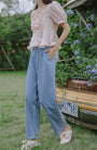 Vintage High-Waisted Loose Denim Pants - Masion Chérie