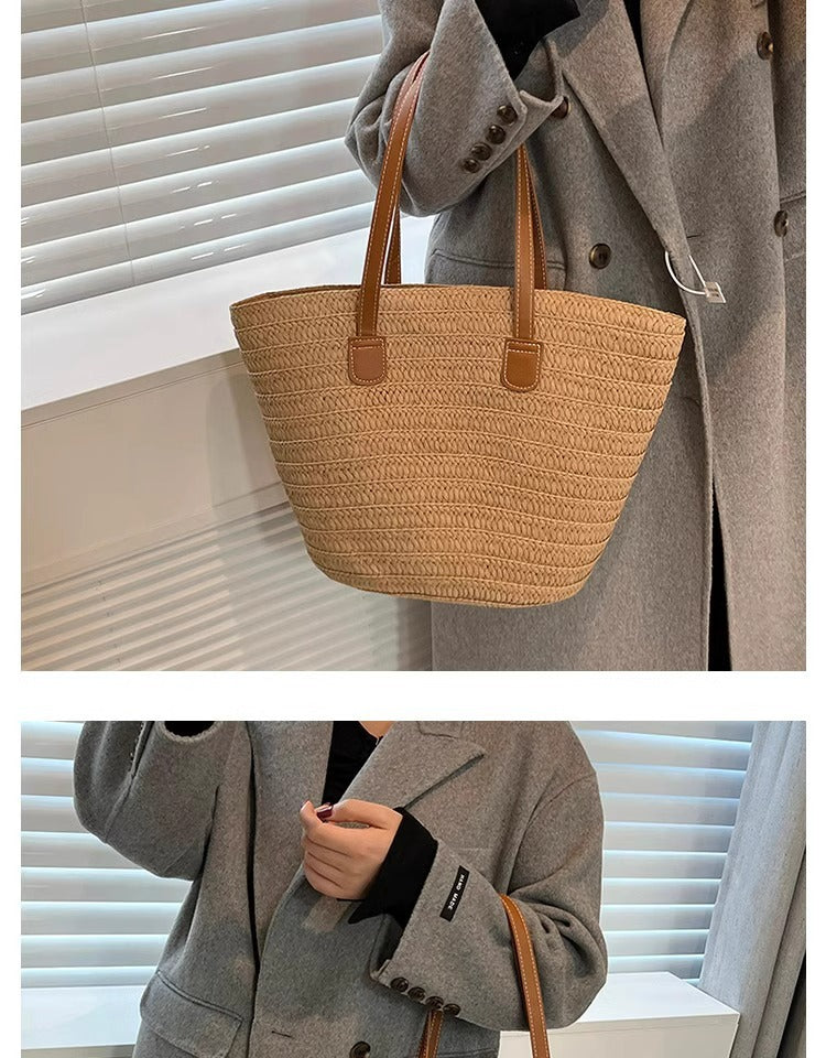 Large Capacity Woven Tote Bag - Masion Chérie