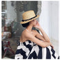 Flat Top Small-brimmed Straw Hat - Masion Chérie