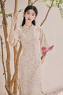 Delicate Pastel Floral Lace Cheongsam Dress