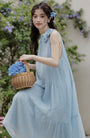 Graceful Rosette Bowknot Sleeveless Midi Dress - Masion Chérie