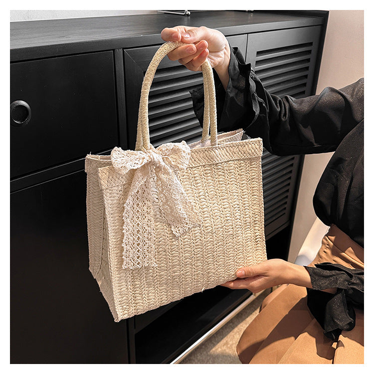 Large Capacity Straw Bag Shoulder Tote Bag - Masion Chérie