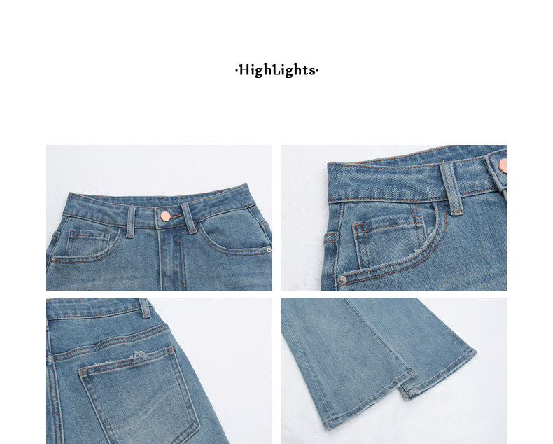 High Waist Blue Denim Jeans - Masion Chérie