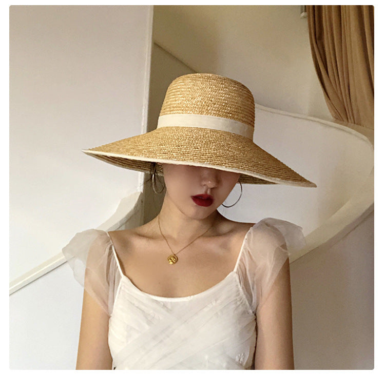 Vintage Large Brim Straw Hat - Masion Chérie