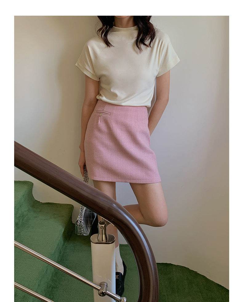 Korean-Style Hip-wrap Mini Skirt - Masion Chérie