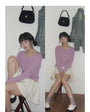 Macaron-Coloured V-neck Long Sleeve Knit Sweater - Masion Chérie