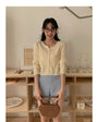 Macaron-Coloured V-neck Long Sleeve Knit Sweater - Masion Chérie