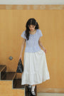 Elegant White Tiered Midi Skirt - Masion Chérie