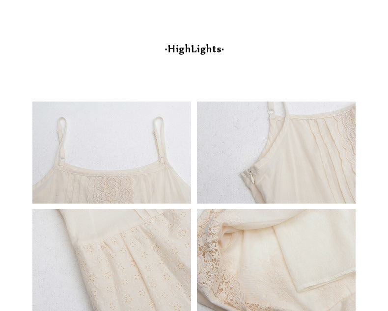 Vintage Lace Embroidered Spaghetti Strap Dress - Masion Chérie