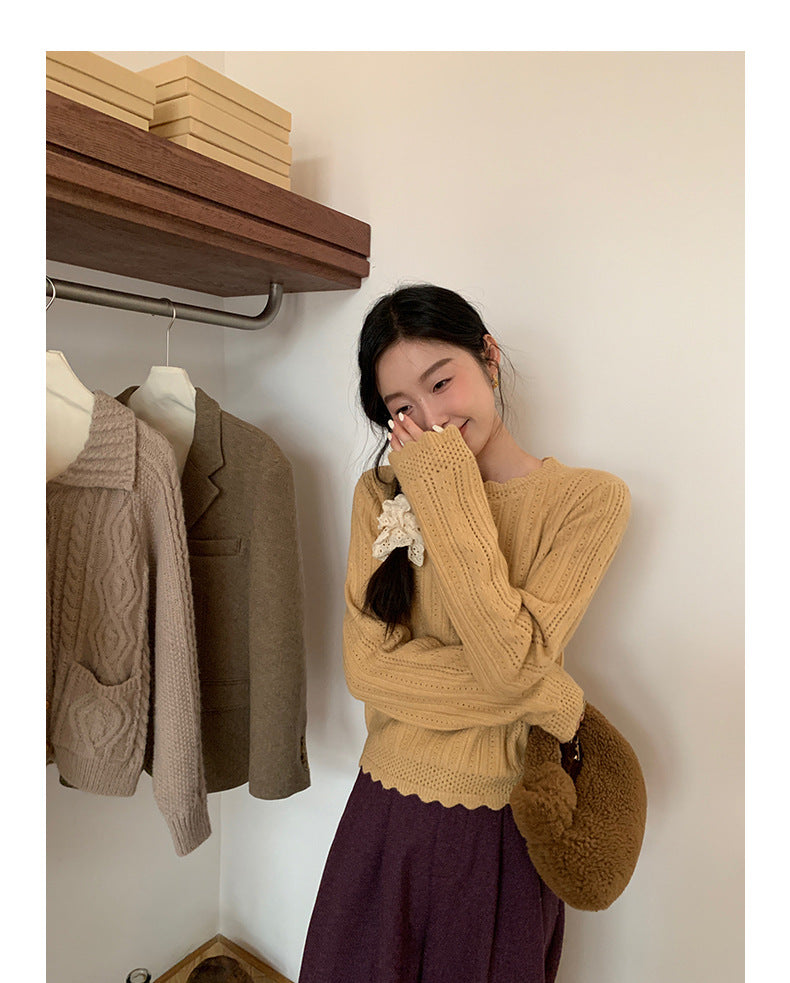 Vintage Knit Sweater Women Winter Inner Top - Masion Chérie