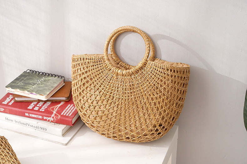 Half-Moon Beach Vacation Handmade Woven Tote Bag - Masion Chérie