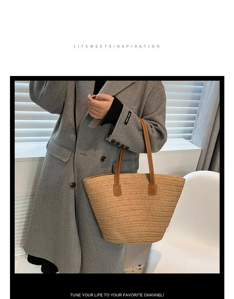 Large Capacity Woven Tote Bag - Masion Chérie