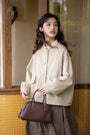 Urbane Beige Button-Down Utility Jacket