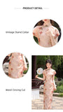 Elegant Floral Print Mandarin Collar Cheongsam Dress - Masion Chérie